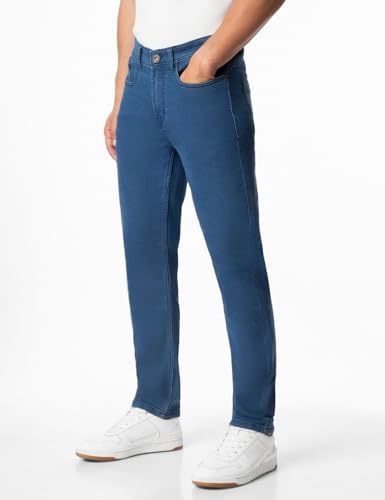 Image of INKD Men's Regular Fit Jeans - Mid-Rise | Cotton Blend | Classic Styling | Contrast Stitch | Stretchable Fabric | Classic 5 Pocket Styling (Available in Plus Sizes)