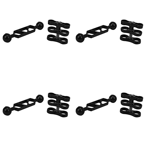 Ehwisbe 4X Antorcha Luz de Buceo de Aleaciónde Aluminio Brazo de Articulaciónde RóTula Doble Y 1 Juego Montaje de Abrazadera de Clip Maripos para Cámara de Fotografía Submarina