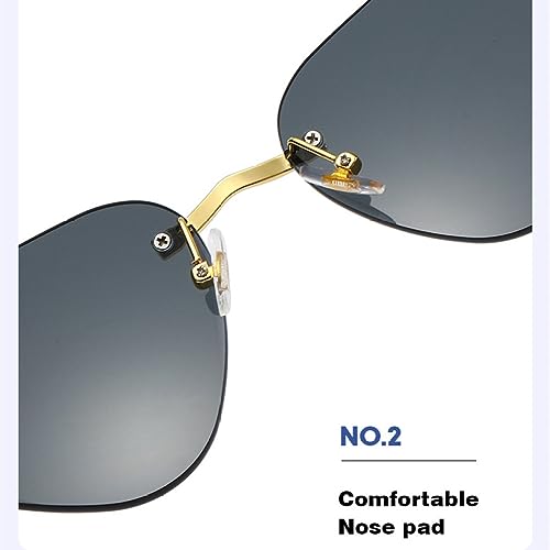 Gafas de sol sin marco retro para conducir y pasear por la ciudad con proteccion UV400 4