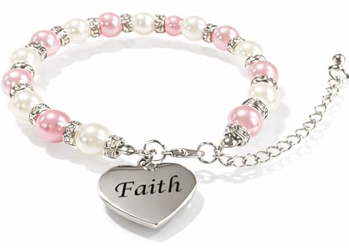 Product Image of the VICTORIAGRACES Walk by Faith Bracelet, LDS Gifts For Young Women and Girls, Baptism or Confirmation Gift Charm, Granddaughter, Birthday Present Faith Jewelry, Daughter, Teenager