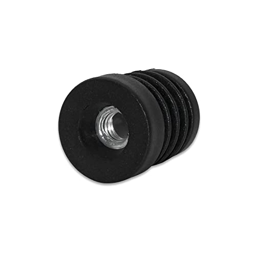 Image of Flyshop Black M6 Threaded Plastic Plugs Round Tube End Caps Tubing Plugs Inserts Furniture Glider 19 mm Diameter 4 Pcs