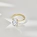 3.5CT Lab Grown Diamond Ring, Oval Cut Engagement Ring for Women, D Color VVS1 Clarity Wedding Band, 18K White Yellow Gold Vermeil Simulated Diamond Travel Rings (18K Yellow Gold-Vermeil,7)