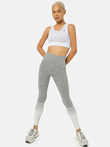 Image of Women's Slip-On Sports Bra | Lightly Padded | Seamless Technology Full-Coverage Sports Bra | Racerback Medium-Impact Silver