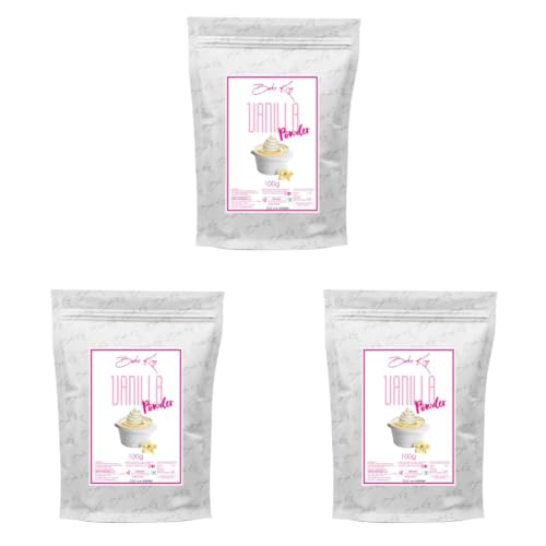 Image of BAKE KING Vanilla Powder 100 gm | Ideal for Baking, Custard, Cookies, Ice Creams, Puddings | Intense, Rich & Natural Aroma of Vanilla (Pack of 3)