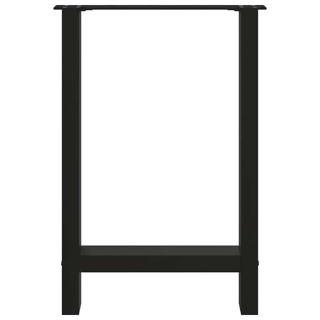 Gambe per tavolo da pranzo nere in acciaio, 2 pezzi, 50 x 72-73 cm