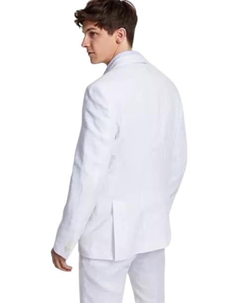 Tommy Hilfiger Mens Modern fit Suit Jacket Blazer 38 S White Solid Stretch Linen2
