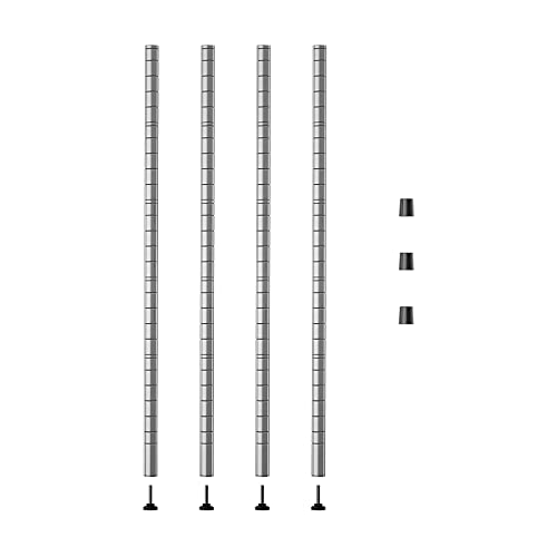 Singaye 5 Tier Adjustable Storage Shelf Metal Storage Rack Wire Shelving Unit Storage Shelves Metal 660Lbs Capacity 23.6" L X 14" W X 59.1" H For Pantry Closet Kitchen Laundry Silver #TOP6