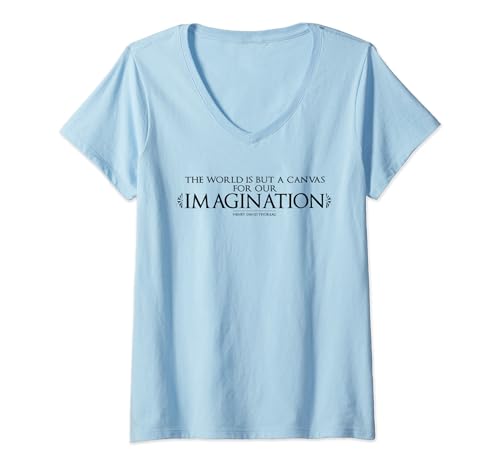 H.D. Thoreau Motivational Sayings The World is - Maglietta in tela Maglietta con Collo a V