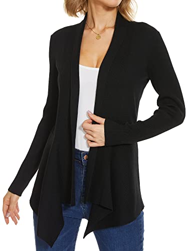 INKOFF Womens Draped Front Cardigan Sweaters Long Sleeve Waterfall Irregular Hem Cardigans Lighweight