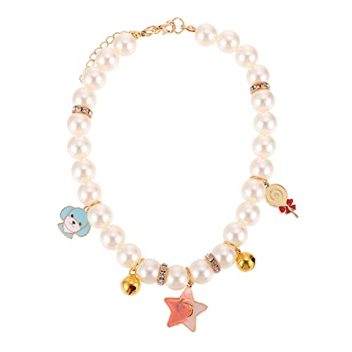 YARNOW パールネックレス 猫の襟 鐘のある猫の首輪 猫の首輪かわいい ペ