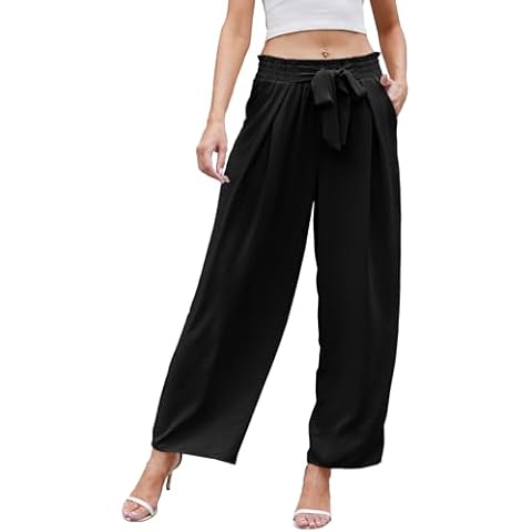 High Waist Wide Leg Pants with Pockets Cover