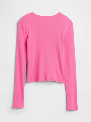 Image of Gap Girls' Long Sleeve Ribbed Tee