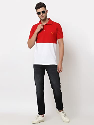 Image of UZARUS Mens Solid Cotton Regular Fit Polo T-Shirt