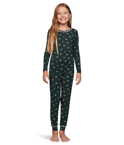 Eberjey Unisex Gisele Printed - The Night Time Set (Little Kids/Big Kids) Holiday Dogs Pine/Ivory 10