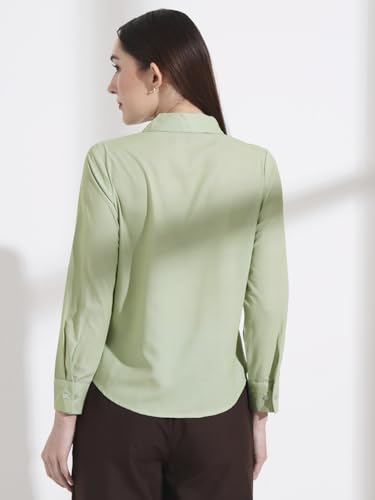 Image of Women's Regular Fit Cotton Blend Shirts with Wingtip Collar