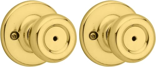 Image of Kwikset 93001-923 Tylo Privacy Bed /Bath Knob in Polished Brass (Pack of 2)