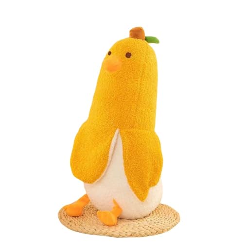 Smedicアヒルの枕 バナナの形 ぬいぐるみ 面白い 寝ている 足を組んでいる 誕生日プレゼント かわいい 子供 ガールフレンド 母親 (イエロー*2)
