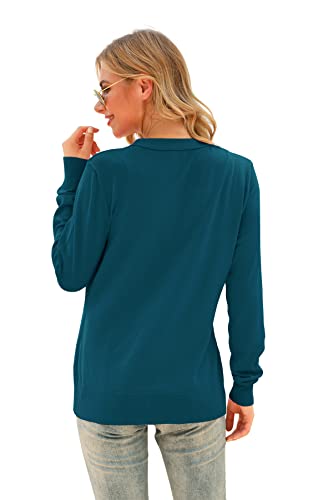 Image of VIISHOW Women Long Sleeve Button Down V Neck Lightweight Basic Knit Sweater Cardigan