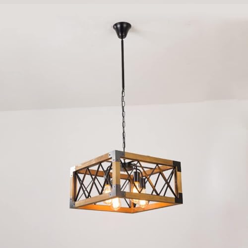 Suspension rustique bois pour éclairage café ou restaurant - 2