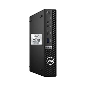 Dell OptiPlex 7080 Mini escritorio empresarial con factor de forma micro, procesador Intel Core i5-10500T, 32 GB de RAM, SSD PCIe de 1 TB, DisplayPort, RJ45, Wi-Fi 6, Windows 11 Pro, negro (renovado)