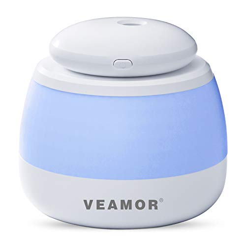 VEAMOR Essential Oil Diffuser, Ultrasonic Diffusers for Essential Oils, 160ml Aromatherapy Diffuser Cool Mist Humidifier with 7 Color LED Lights & Waterless Auto-Off, Aroma Diffuser for Home Office……