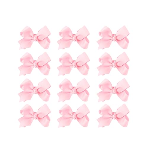 Image of Small Solid Bow for Girls - Set of 12 (Pale Pink)