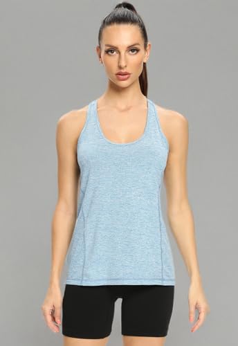 Image of Air Curvey Workout Tank Tops for Women Yoga Racerback Tanks Athletic Quick Dry Activewear 4 Pack