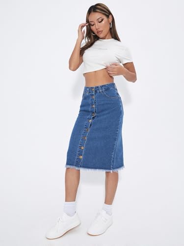 Image of KOTTY Cotton Blend Fit and Flare Skirt