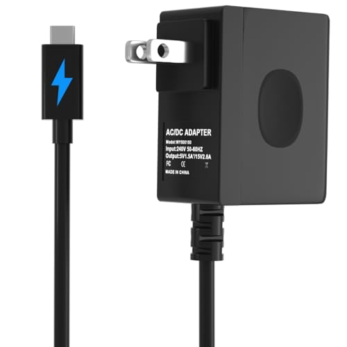Charger for Nintendo Switch/OLED/Lite, Support Switch TV Dock Mode, 15V 2.6A Fast Charging Adapter...