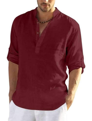 Image of FINIVO FASHION Men's Cotton Blend Solid Full Sleeve Combo Short Kurta Shirt, Regular Fit Solid Pattern Mandarin Collar Straight Kurta Shirt