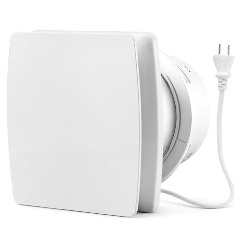 Moonjor 4inch Wall Exhaust Fan, 50CFM Quiet Window Wall Mount Vent Extractor Fan for Kitchen Bathroom Workshop Garage (ETL Cord)