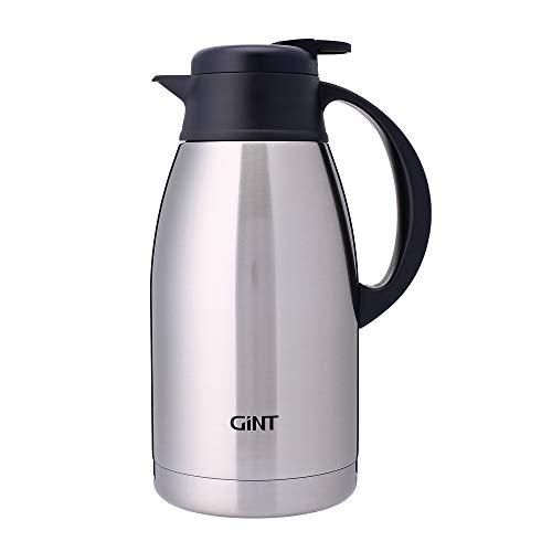 GiNT Stainless Steel Thermal Coffee Carafe, Double Walled Vacuum Water and Beverage Dispenser