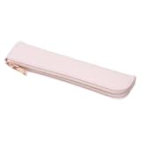 Faux Leather Pencil Case Cute Thin Slim Pouch Simple and Stylish Lightweight &lpar;Pink&comma;Faux Leather&rpar;