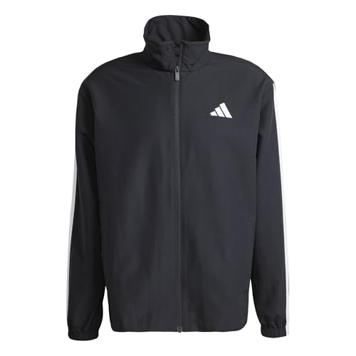 adidas Men's 3 STRIPES WOVEN TRACKSUITS, black, L