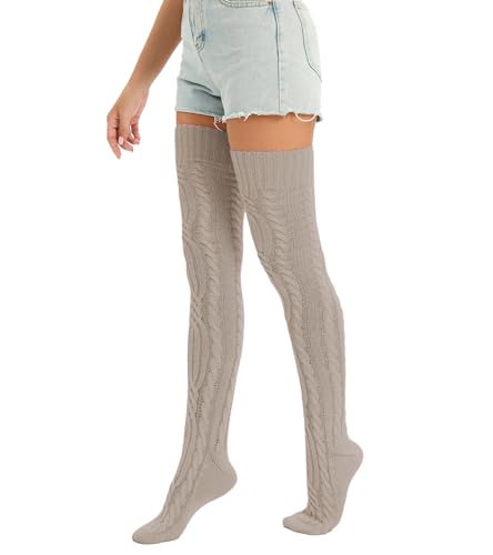 Image of Sexybody Women's Thigh High Socks Over the Knee Knit Socks, Winter Leg Warmers Stockings Knee High Tube Arctic Fleece