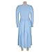 Women's Dresses Long Sleeve High Low Square Neck Button Going Out Fashion Outfits Western Solid Color Midi Dress S-3XL