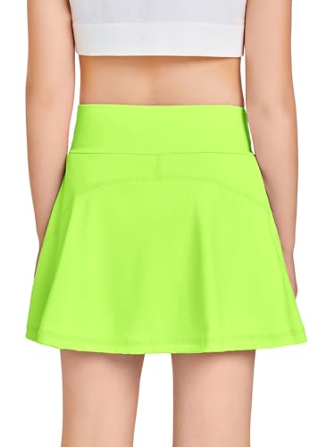 Image of Haloumoning Girls Tennis Skirt High Waisted Athletic Skorts | Pockets Shorts, Crossover,Workout Golf Running Skirts