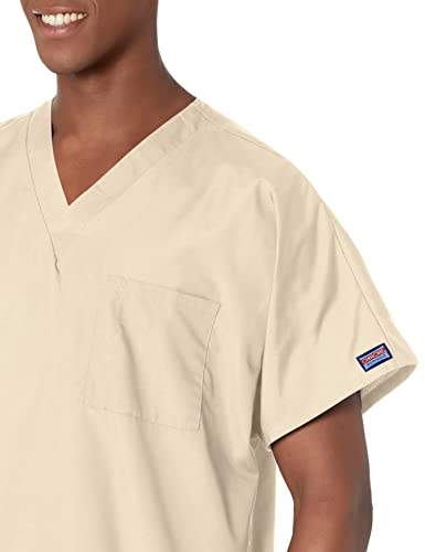 Image of Cherokee Scrubs for Women and Men Unisex V-Neck Tunic Nursing Scrub Top with Chest Pocket, Tuckable Durable Fabric - 4777 | 1 Chest Pocket For Essentials, Traditional Fit, Durable Construction, Comfortable Knit Details, Easy Care, Tuckable Style