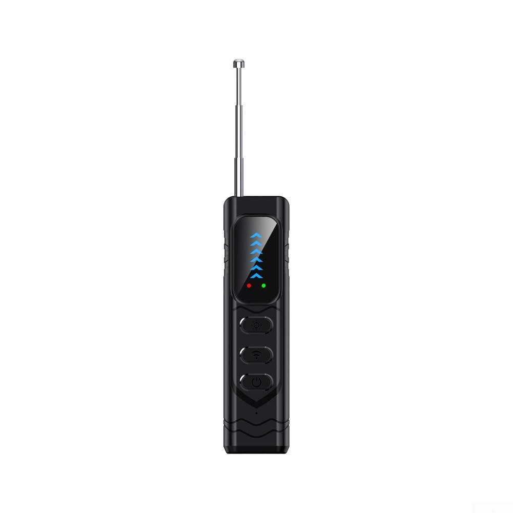 Détecteur de caméra portable et scanner de signal sans fil avec gamme de fréquences de 1 MHz à 6,5 GHz, sensibilité réglable à 5 niveaux, distance de détection de 10 cm à 6 m, design ABS