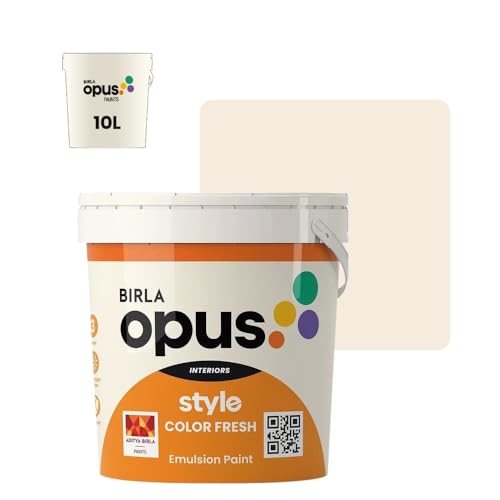 Image of Birla Opus Style Color Fresh Interior Emulsion Paint (10L, Rui Color, Smooth Matte Finish)-Fade, peel-off and Chalking resistant-For Bedroom, Living room, Interior Walls