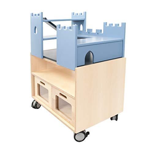 Ehring Markenmöbel Spielburg Konrad (mit Wagen und Kästen) Ritterburg Aufsatz aus Holz mit Schrankwagen für Kinder – Bild 4