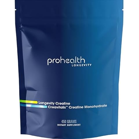 ProHealth Longevity Micronized Creatine. Pharmaceutical Grade Creatine Monohydrate is Easier on Kidneys. Supports Brain Function and Muscle Growth as You Age. 5 g/Serving, 90 Servings, 3 Month Supply Cover