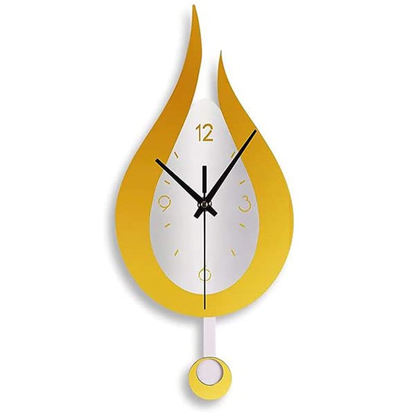 Sponsored Ad – 20.4 Inch Large Silent Modern Decoration Wall Clock with Pendulum Arabic Numerals Water Drop Battery Operation for Home Living Room Bedroom (Gold + White)
