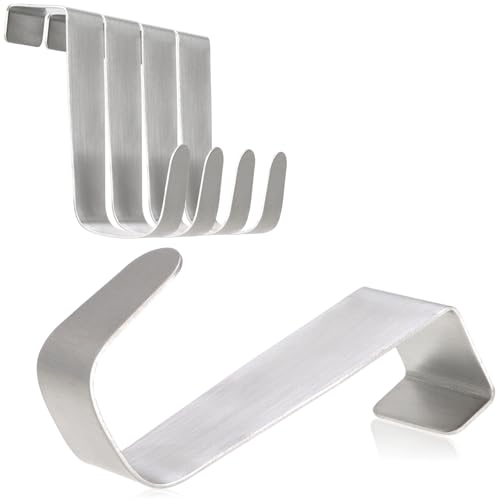 Robin Goods® 4x haczyki na drzwi ze stali nierdzewnej – wieszaki na ubrania do drzwi pokojów i szafek – wieszaki na ubrania do wieszania bez wiercenia – metalowy uchwyt na recznik i kurtke