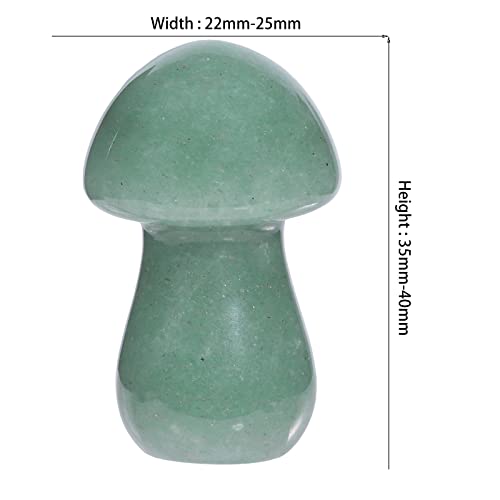 Nupuyai 2pcs Green Aventurine Mini Crystal Stone Statue Carved Quartz Mashroom Decor, Energy Healing Polished Stone Figurine - Image 2