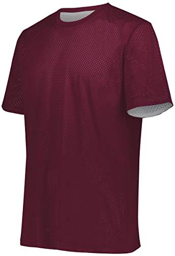 Augusta Sportswear Youth Short Sleeve Mesh Reversible Jersey Xs Maroon/White