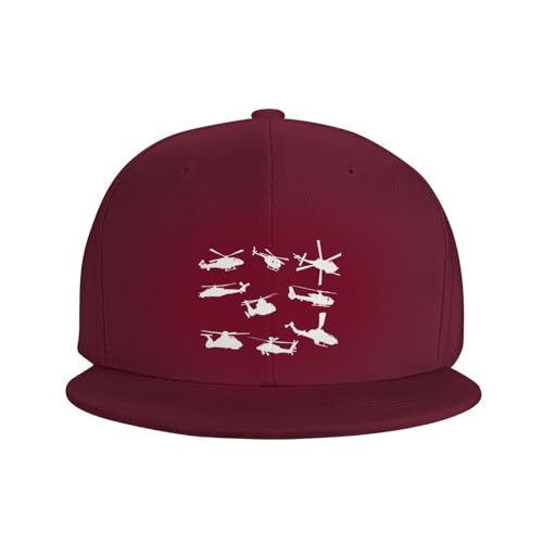 Helicopter Silhouettes Outdoor Baseball Hat Flat Hat3