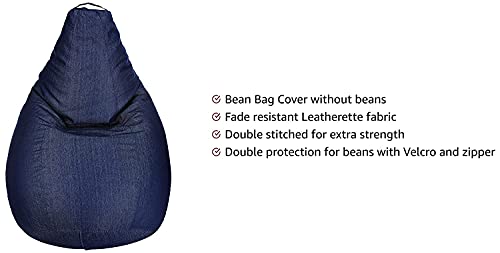 Image of Jumbo Bean Bag Cover Without Beans (Dark Blue) (Denim)