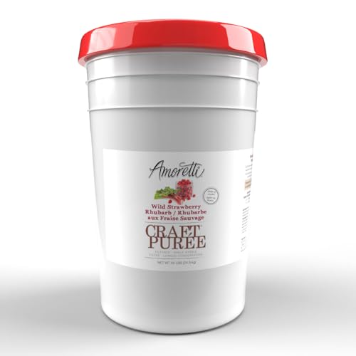 image for Amoretti - Wild Strawberry Rhubarb Craft Puree 9 lbs, Perfect for flav