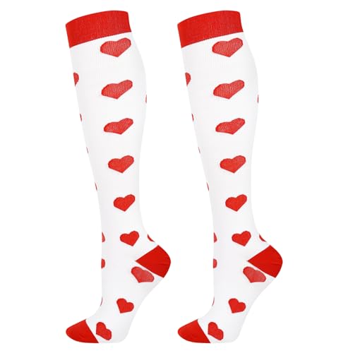Image of Junely Compression Socks for Women Knee High Festival for Running Athletic Nurses Pregnant Women Work Support Travel Flight